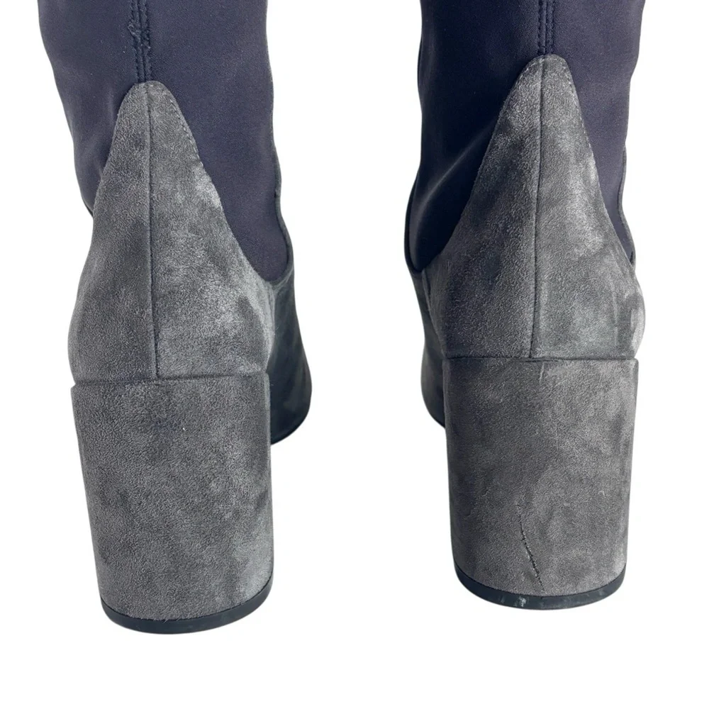 STUART WEITZMAN UW45943 GRAY SUEDE LEATHER OVER THE KNEE HEELED BOOTS